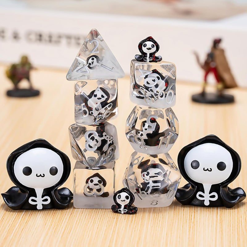 weyano D&D Resin Dice Set, Ghost Polyhedral Dice for Dungeons and Dragons, RPG, MTG DND 7-DIE (D4, D6, D8, D10, D12, D20, D%) - Image 1